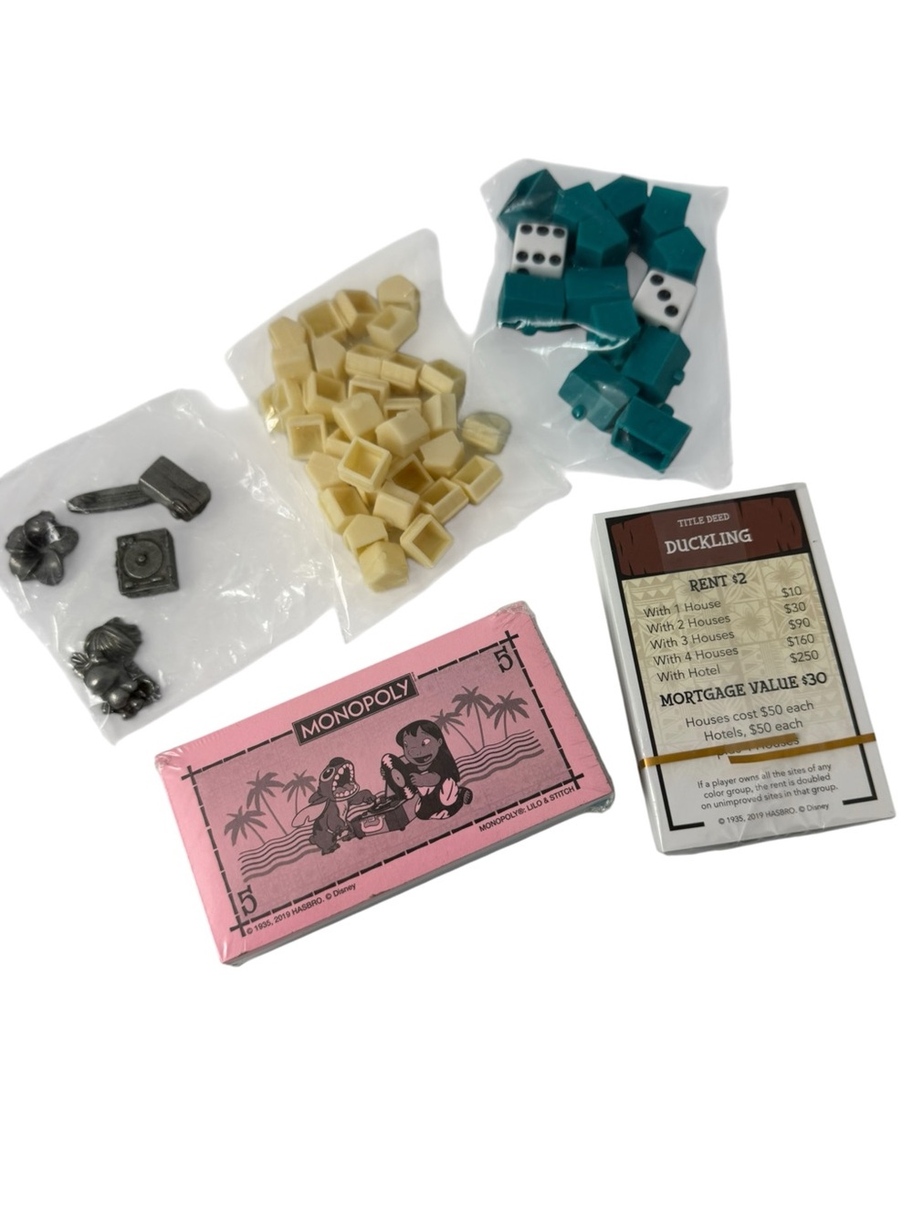 New Replacement Parts Only - Monopoly Lilo & Stitch 2019 Tokens Cards Houses